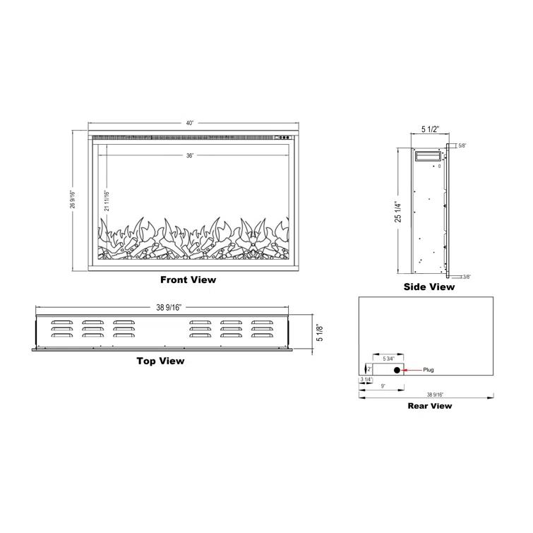 Touchstone Sideline Elite Smart Electric Fireplace