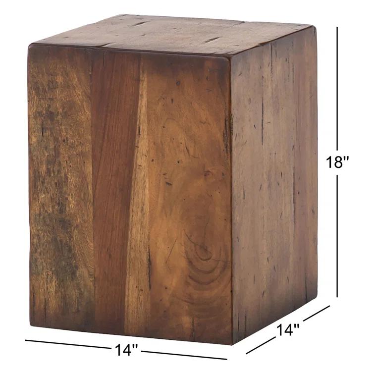 Parkview Square Reclaimed Wood End Table (14")