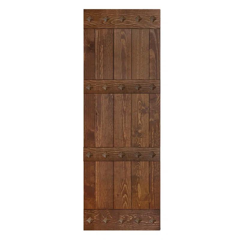 IsLife 84'' Solid Wood Paneled Matte without Installation Hardware Kit Barn Door