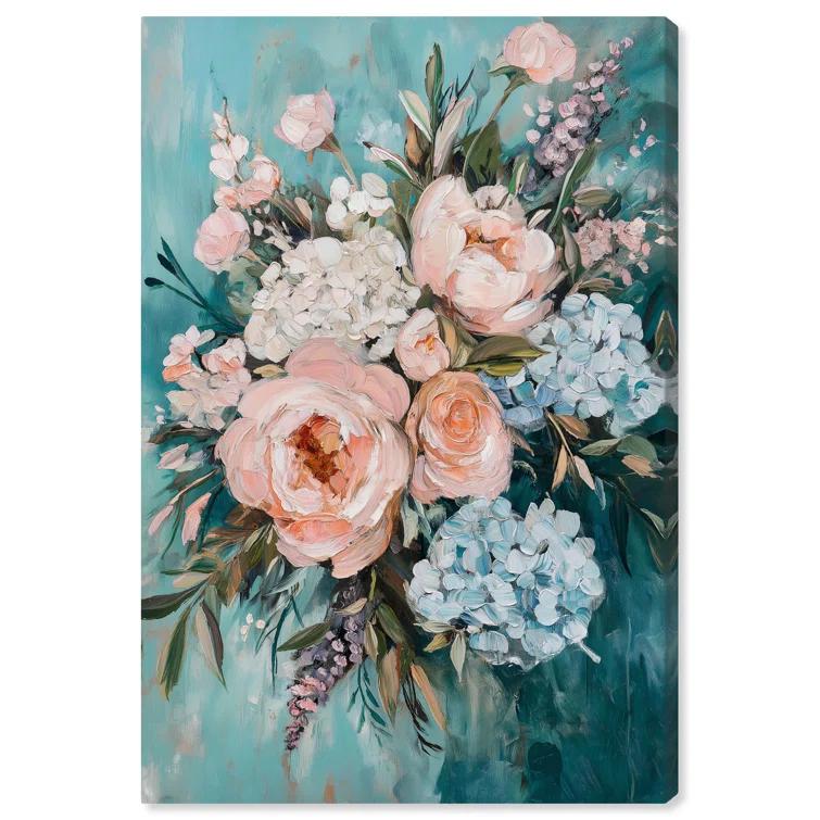 Art Remedy Pastel Bloom in Pink II Canvas Pastel Floral Art by Art Remedy