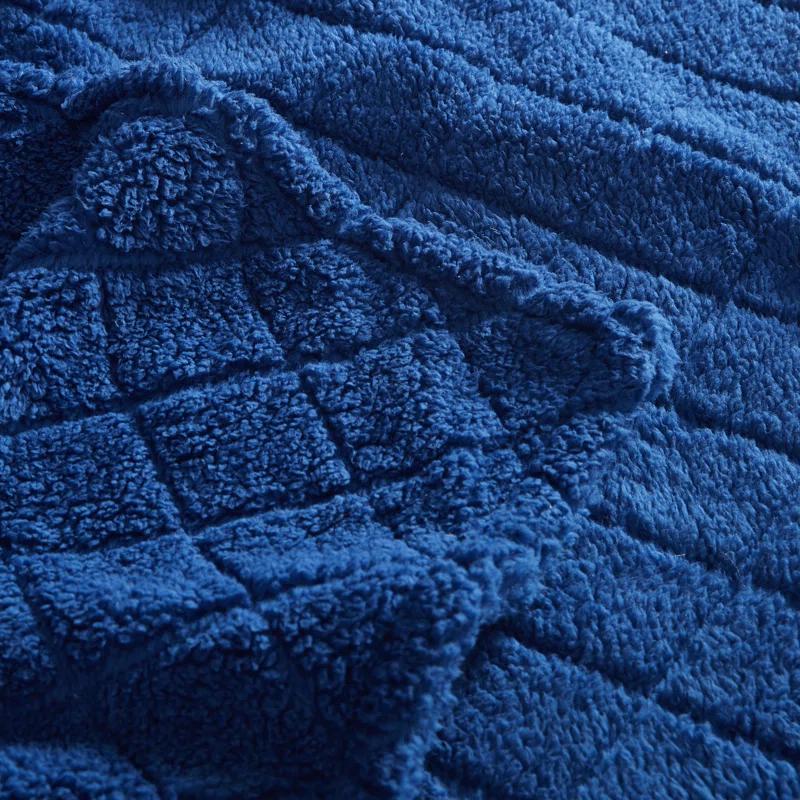 Coleman Diamond Embossed Sherpa Plush Throw Blanket/Coverlet