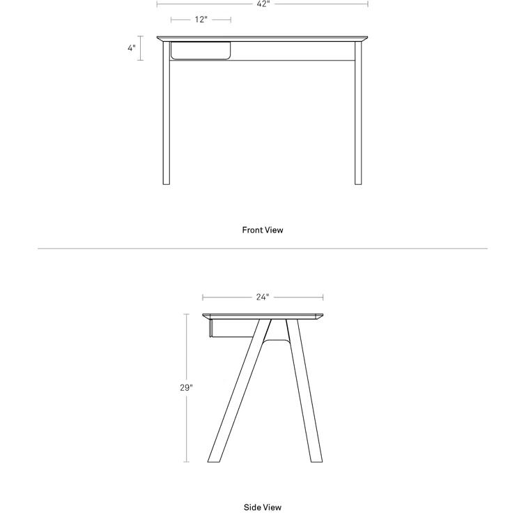 Blu Dot Stash Solid Wood Writing Desk