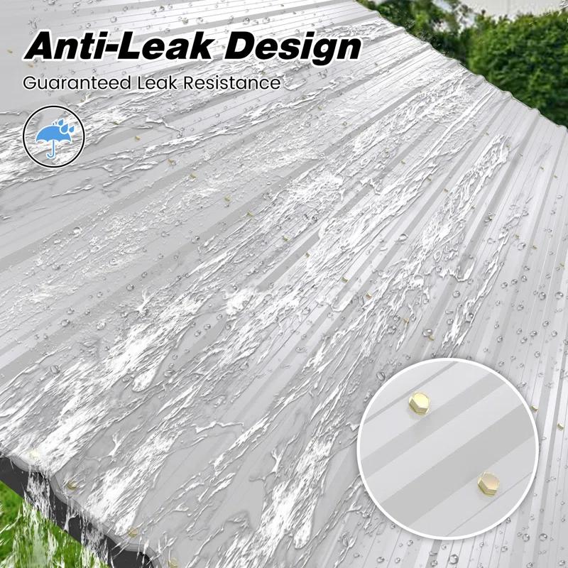 Aura Outdoor 15 X 20 Ft Heavy Duty Carport With Galvanized Steel Roof