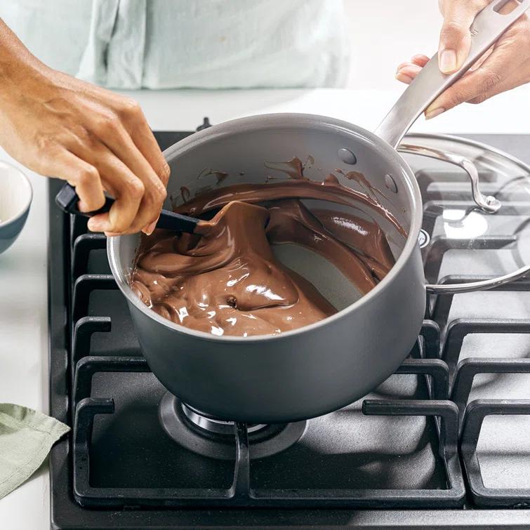 GreenPan GreenPan Chatham Healthy Ceramic Non-stick Covered Saucepan, 3 Quart, Gray