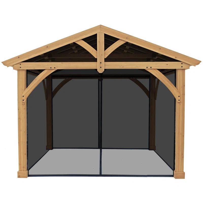 Yardistry 11 ft. x 13 ft. Meridian Carolina Pavilion Mosquito Mesh Kit