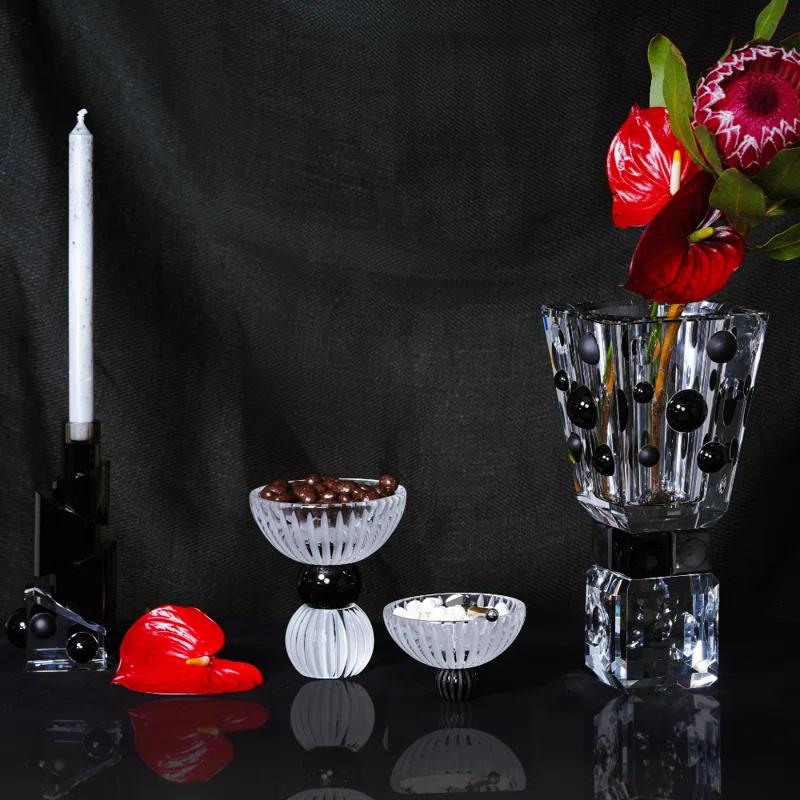 Ellipses Handmade Crystal Candlestick