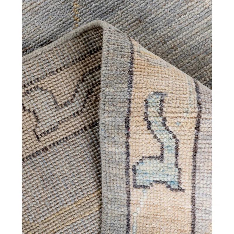 Solo Rugs One-of-a-Kind Rectangle 10' X 14' Wool Area Rug Light Gray/Light Blue/Beige/Ivory