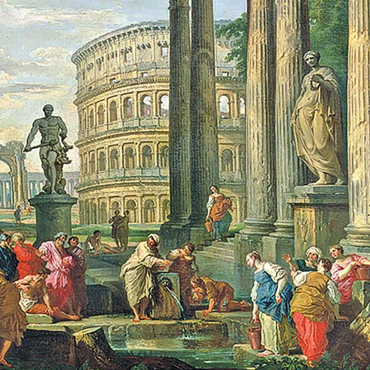 Vault W Artwork " Roman Capriccio, 1735 " by Giovanni Paolo Panini