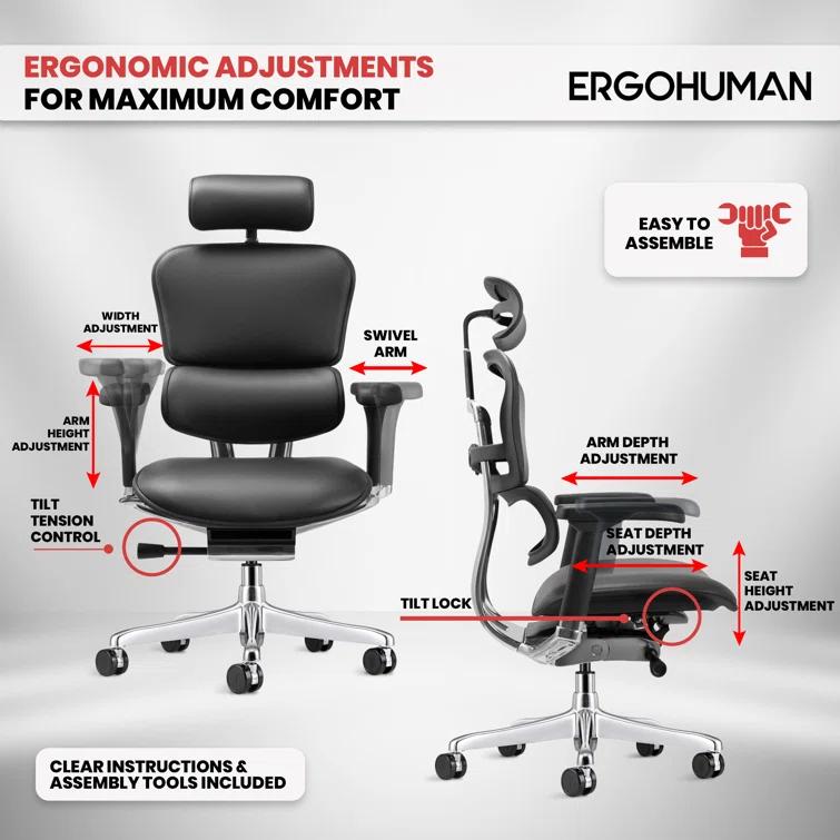 Eurotech Seating Ergohuman Executive Chair with Headrest