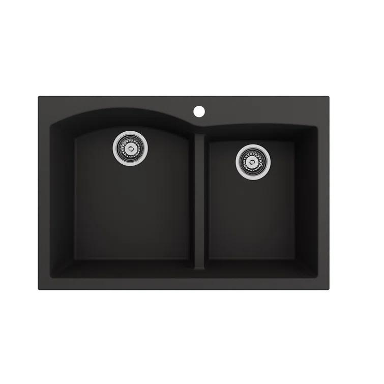 Campino 33'' L Double Bowl Granite Kitchen Sink