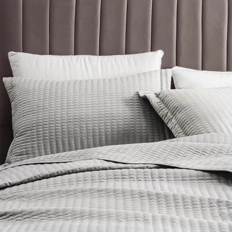 FreshFolds Modern & Contemporary Stripe Stitched Quilt Set with Shams