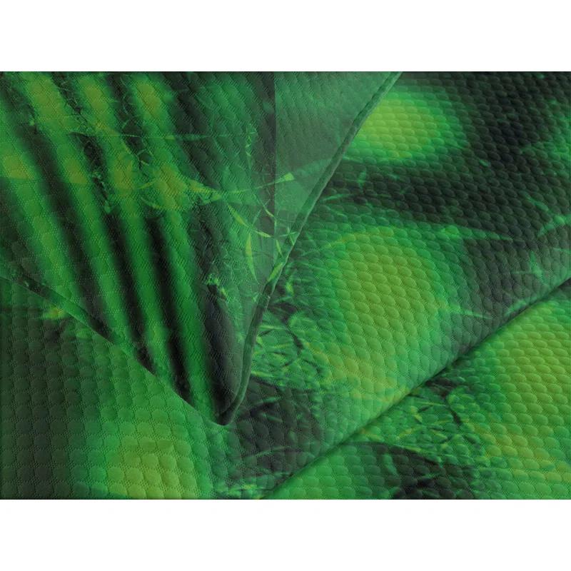 Ambesonne Ambesonne Lime Green Bedspread Set Psychedelic Blurry Hunter Green Black