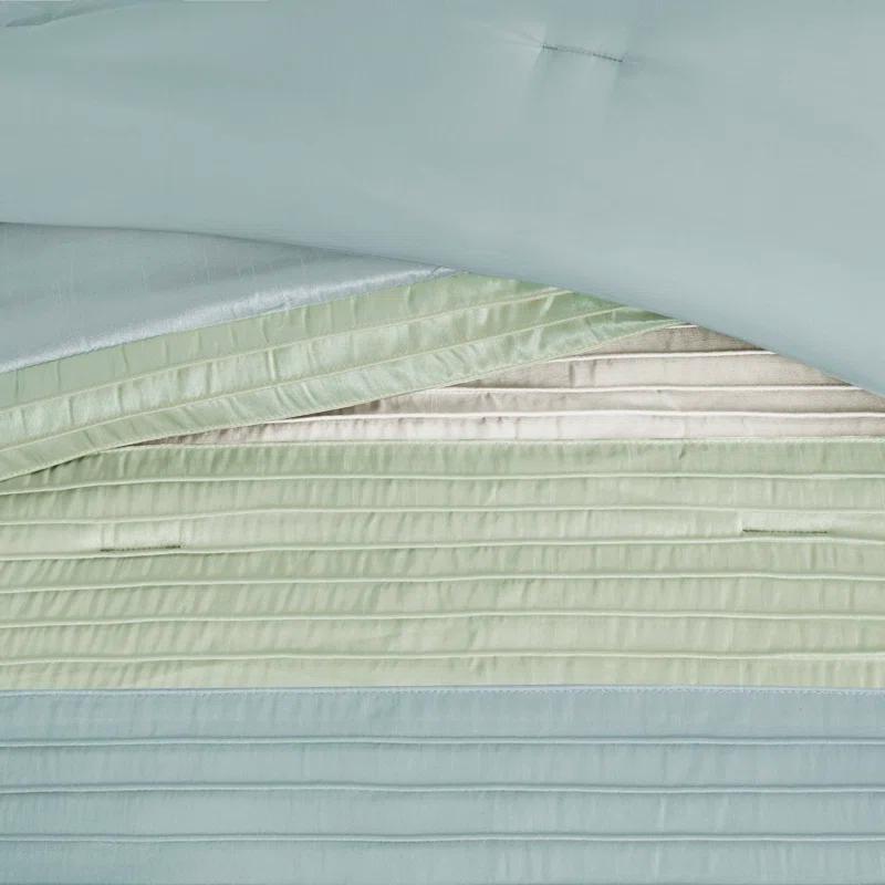 Madison Park Amherst 7 Piece Striped and Pleated Comforter Set