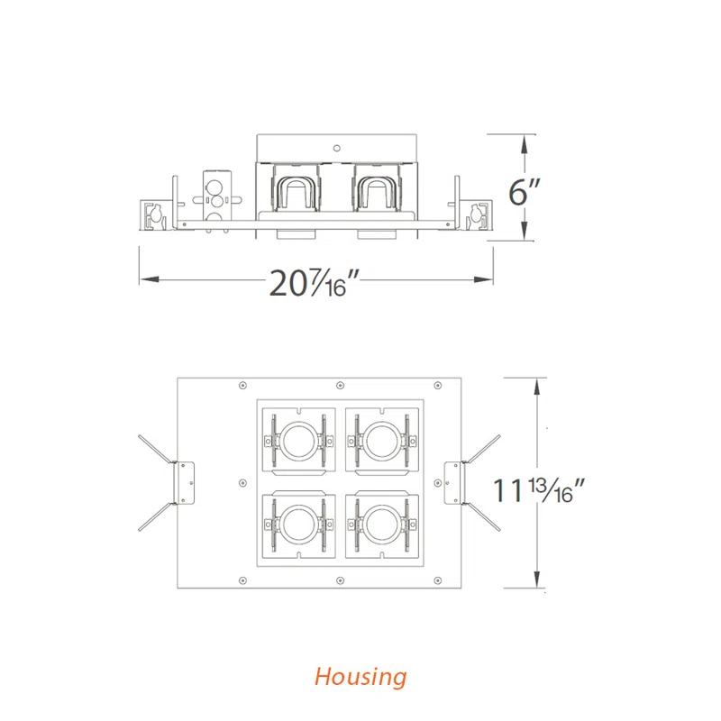 10.75'' Dimmable Multi-Spotlight Recessed Lighting Kit