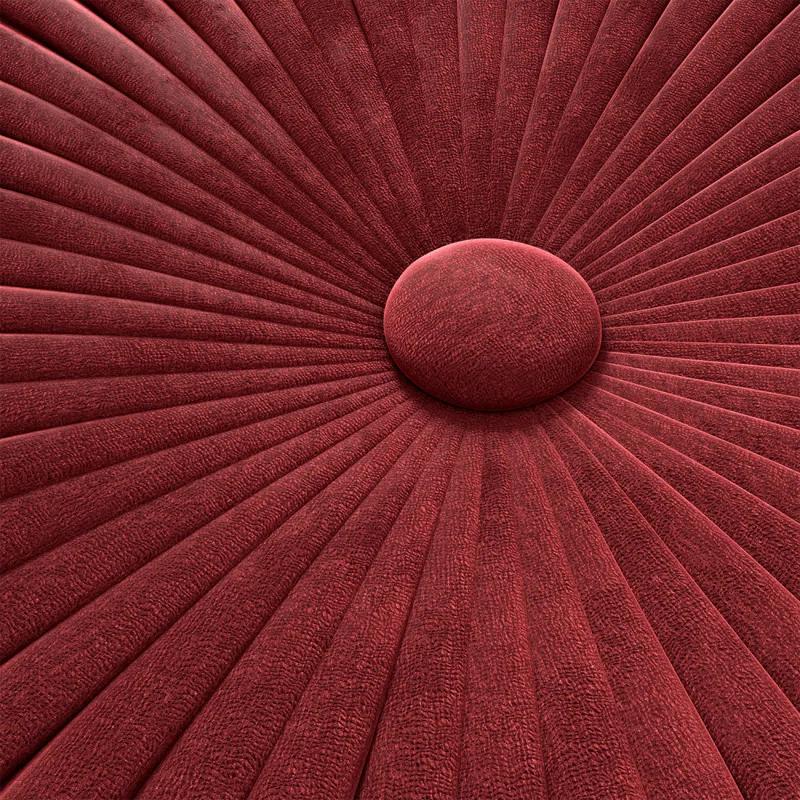 Simpli Home Grafton 20"W Velvet Round Button-Tufted Pouf