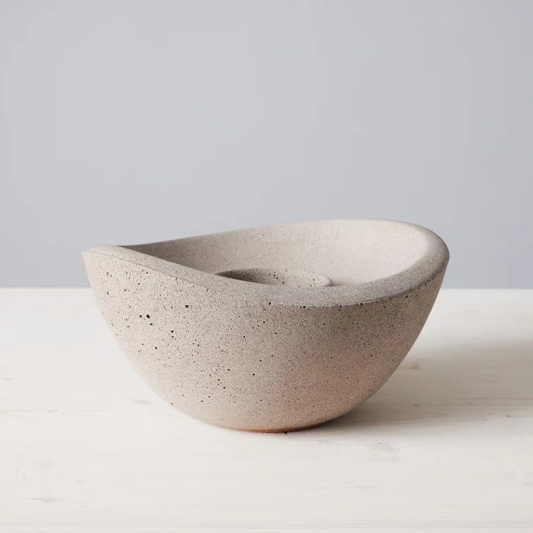 TerraFlame TerraFlame Wave Concrete Table Top Gel Fuel Fire Bowl - Indoor and Outdoor Use