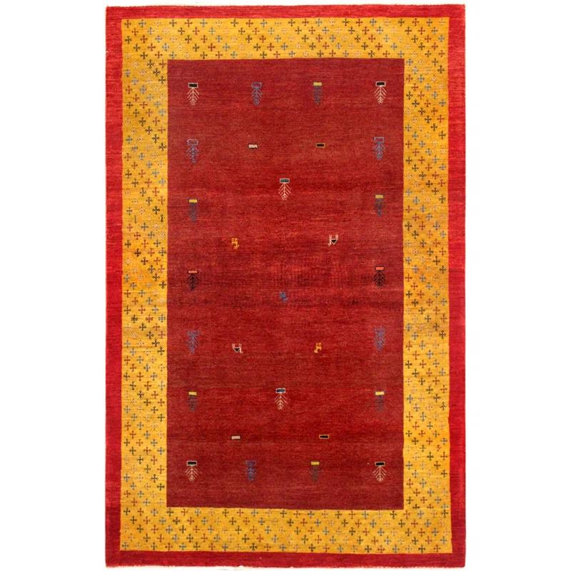 Pasargad Tribal One-of-a-Kind 4' X 5'5" Wool Area Rug in