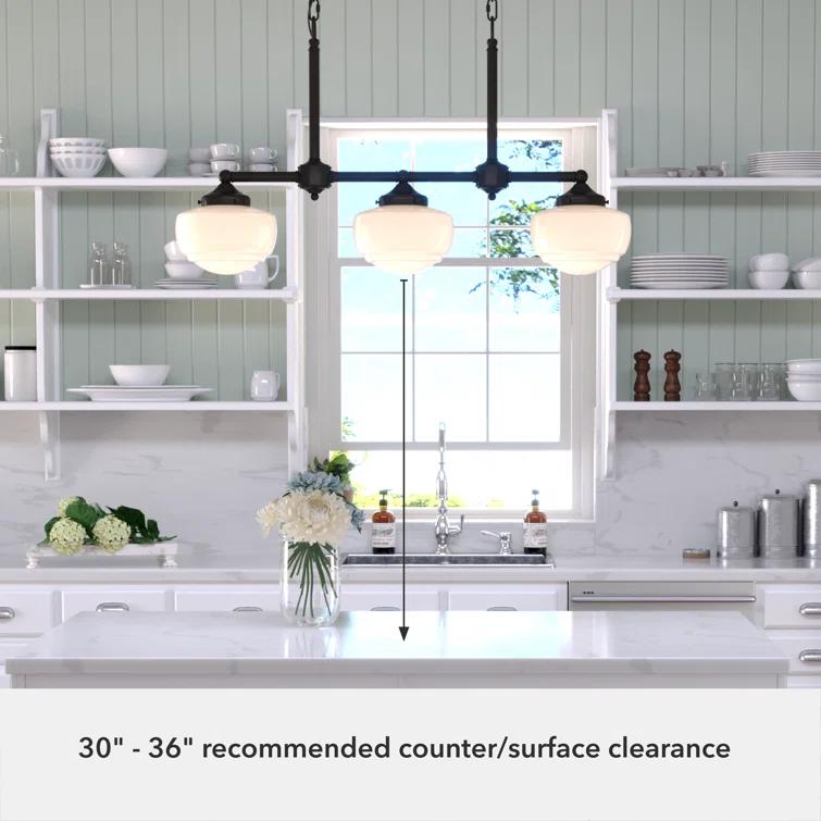 Hunter Fan Hunter Saddle Creek 3 Light Linear Chandelier Ceiling Light Fixture