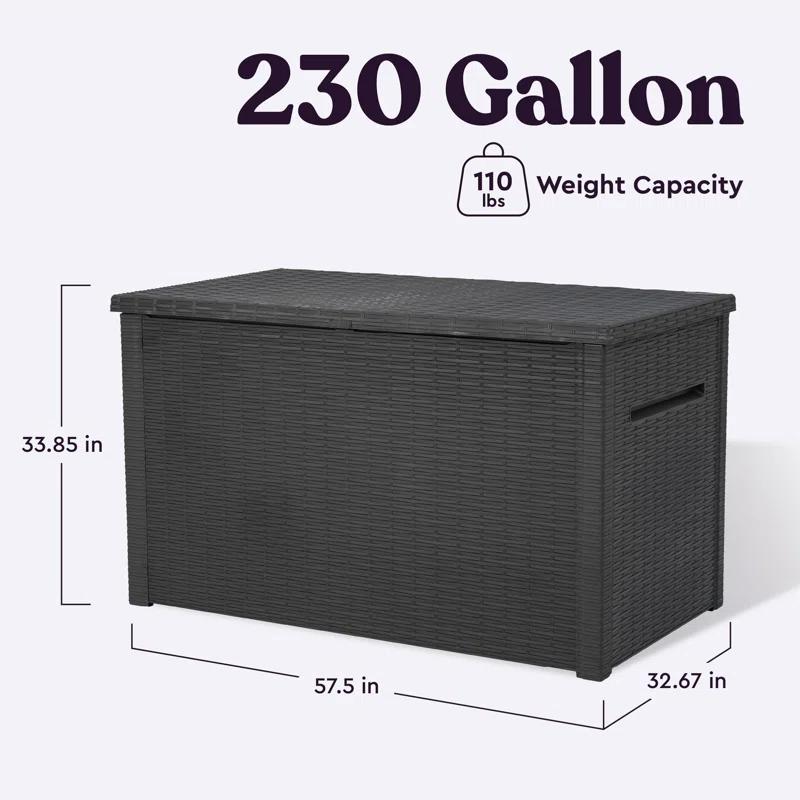 Keter Keter Java 230 Gallon XXL Durable Resin Outdoor Storage and Organization Deck Box Ideal For Garden Patio Furniture and Supplies