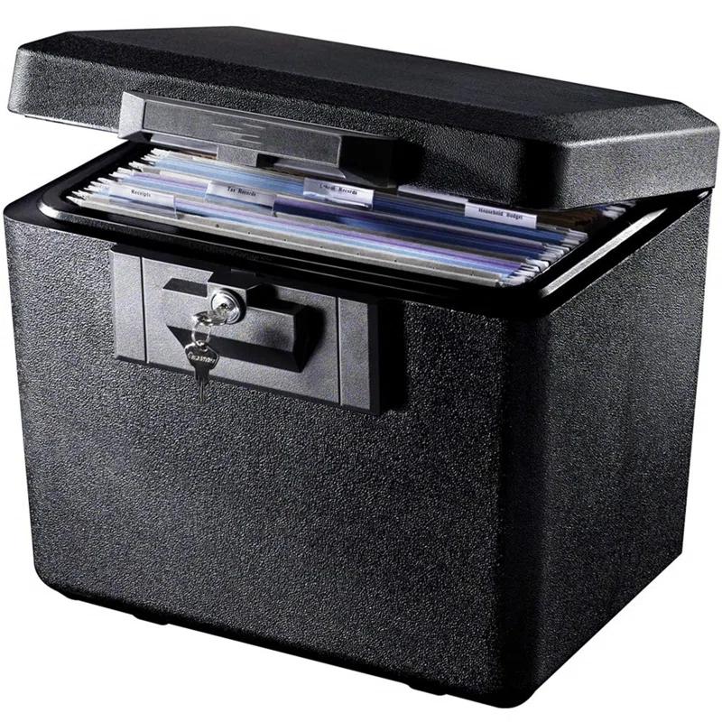 BEACHWATER POOL & SPA, LLC Fireproof Document Box With Key Lock, Safe Secures Files And Documents For Home Or Office