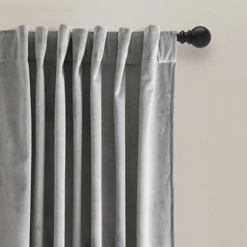 Lush Decor Prima Velvet Solid Velvet Room Darkening Curtain Pair (Set of 2)