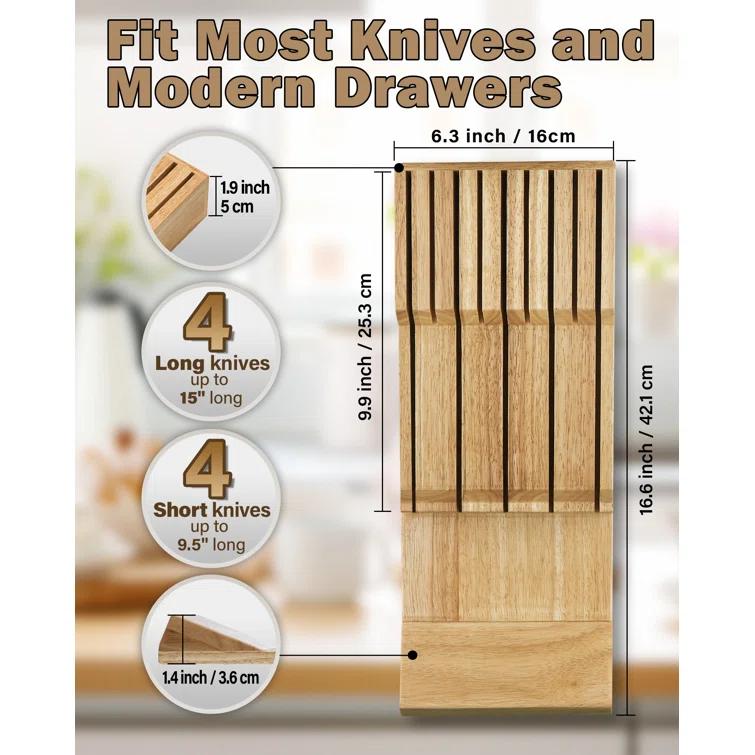 Cook N Home Cook N Home In-Drawer Knife Block Organizer 18-Slot, 2PC 9-Slot Kitchen Knife Holder