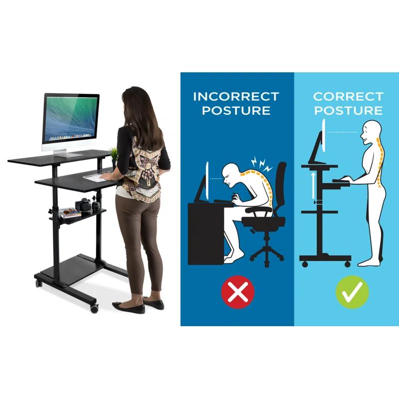 Mount-it Adjustable Metal Base Standing Desk Converter