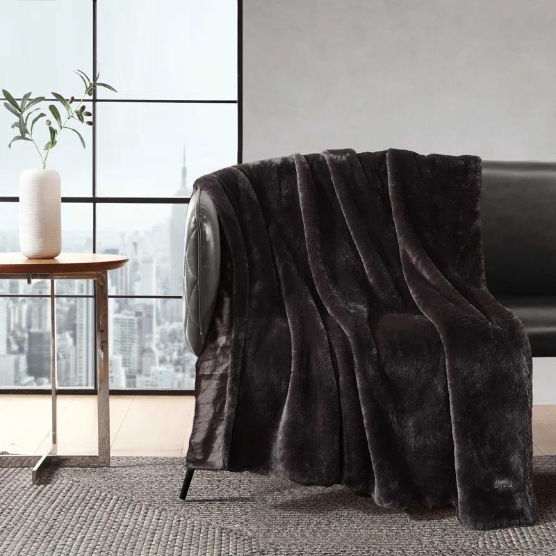 Kenneth Cole Kenneth Cole Faux Fur Solid Throw Blankets