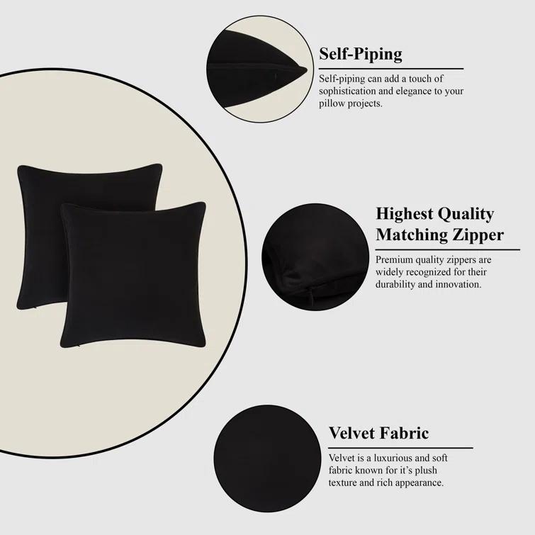 A1 Home Collections LLC A1HC Luxurious Fine Soft Velvet Throw Pillow Cover (Set of 2)