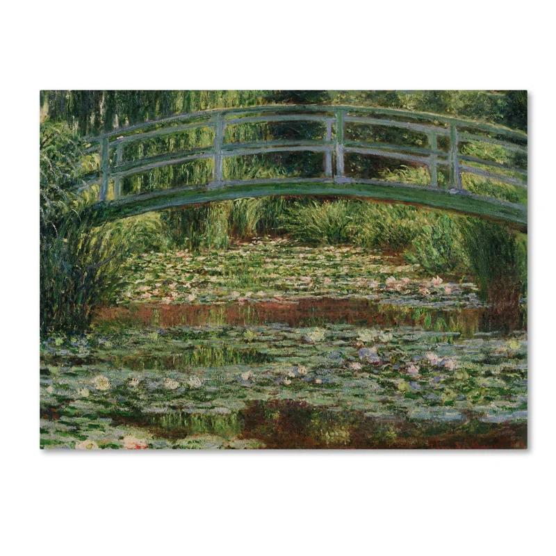 Vault W Artwork "The Japanese Footbridge 1899" by Claude Monet Painting Print on Wrapped Canvas