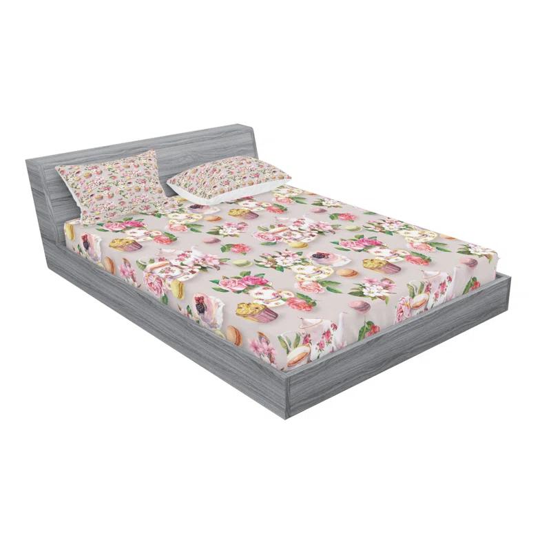 Ambesonne Microfiber Floral Sheet Set