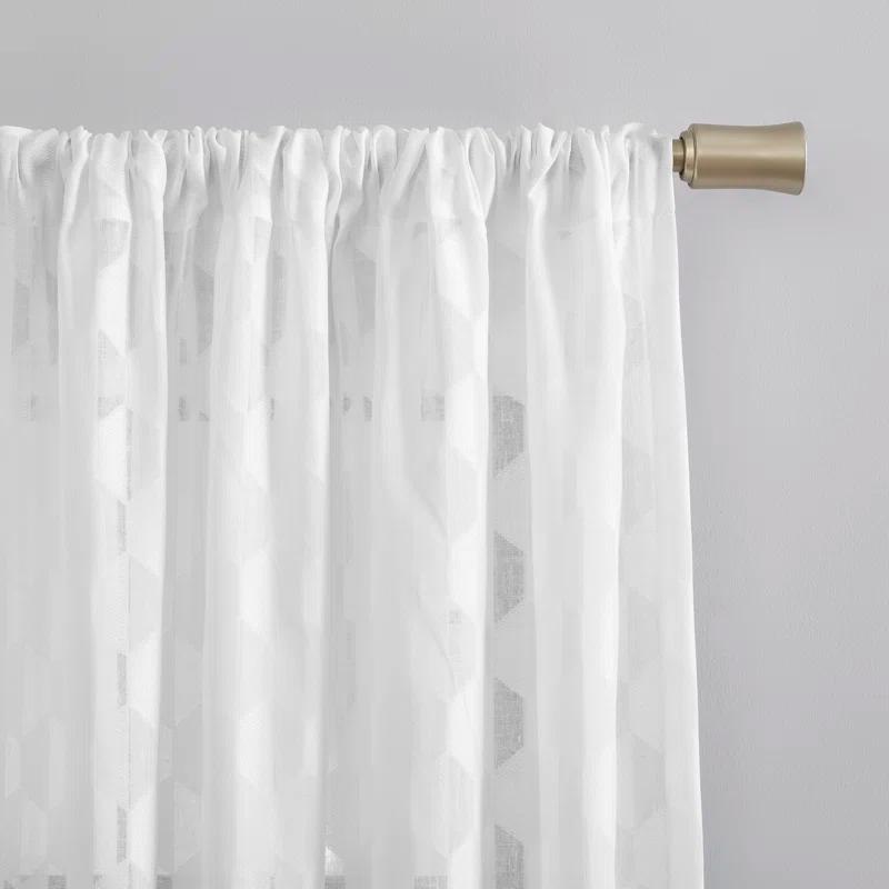 Scott Living Scott Living Verge Geometric Clipped Jacquard Semi-Sheer Rod Pocket Curtain Panel