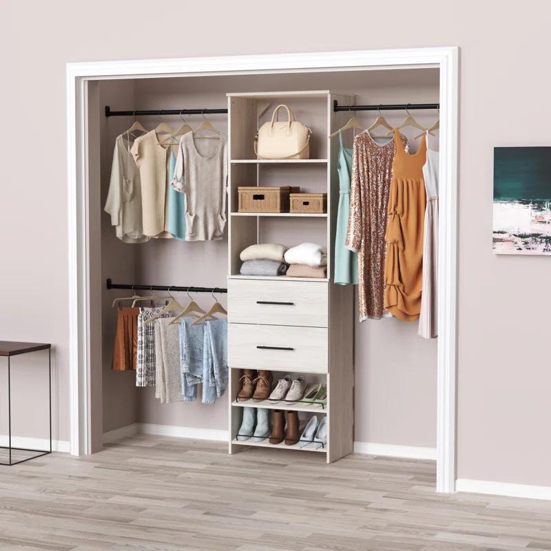 ClosetMaid SuiteSymphony 84" W -120" W Closet System Kit with Drawers and Shoe Shelves