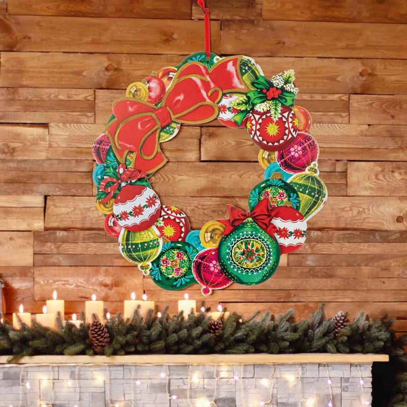 Mr. Christmas Nostalgic 19" Wooden Wreath - Vintage Ornament