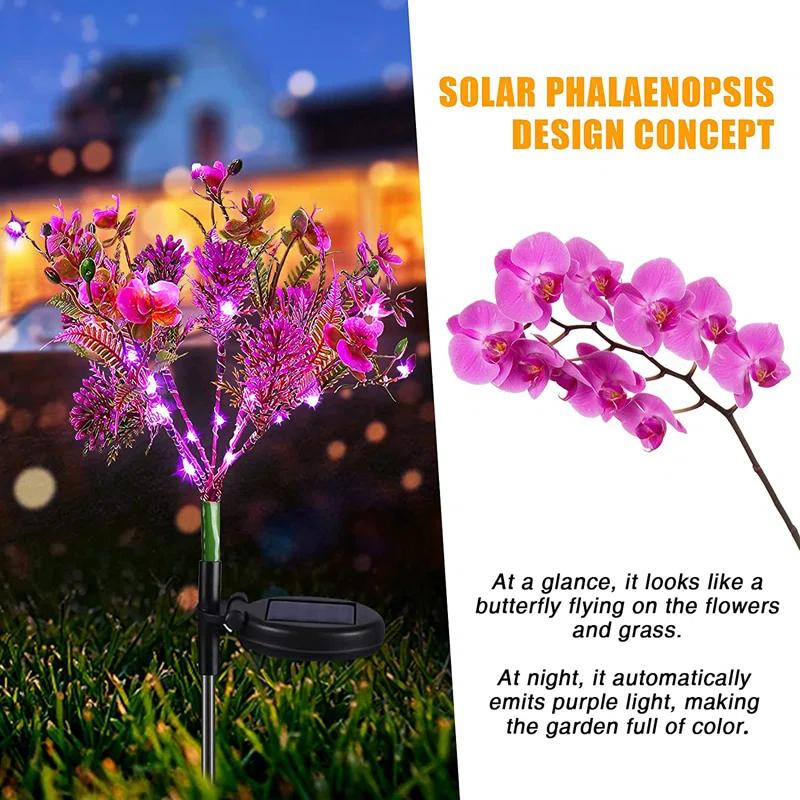 SolarEra Solar Phalaenopsis Garden Decor Lights Halloween Decoration Outdoor Waterproof Integrated LED Light (Set of 2)