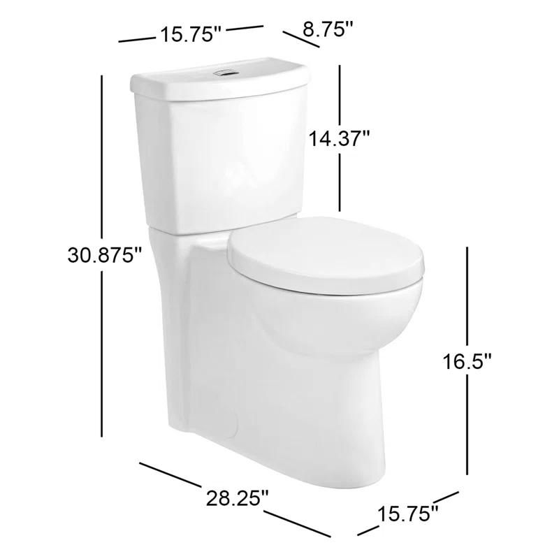 American Standard 2795204.020 American Standard Studio 1.6 Gallons GPF Round Comfort Height Floor Mounted Kit (Seat Included)