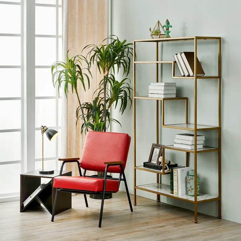 Mercer41 Carbone Marble-Look 5-Tier Display Bookcase Shelf