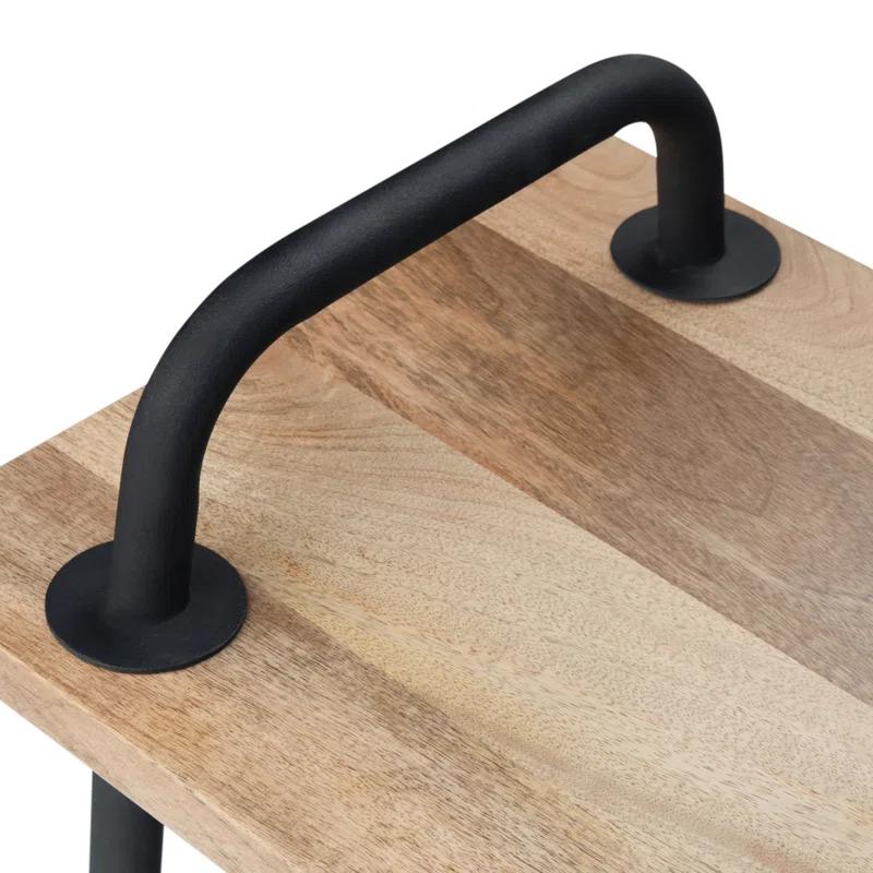 Simpli Home Berkeley 56"W Solid Mango Wood Industrial Entryway Bench with Sturdy Metal Legs & Reviews | Wayfair