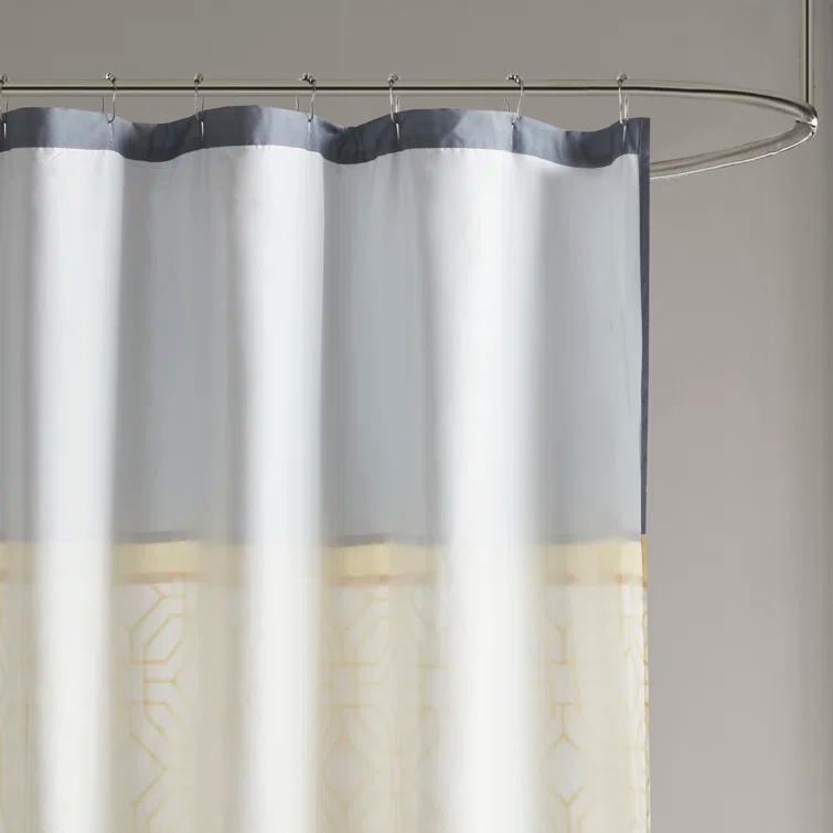 510 Design Donnell Embroidered and Pieced Shower Curtain