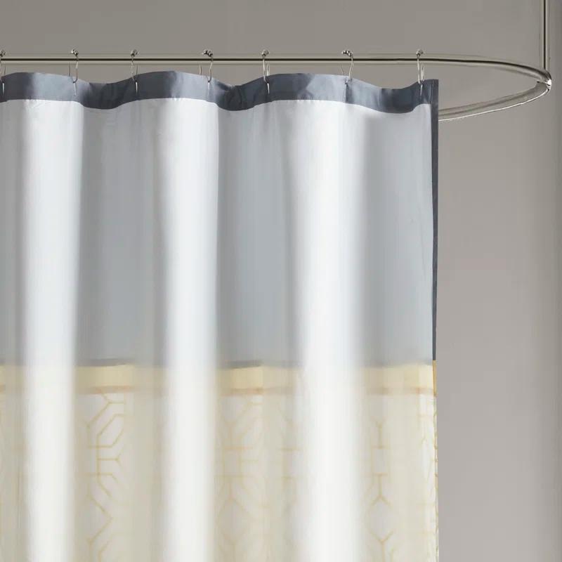 510 Design Donnell Embroidered and Pieced Shower Curtain