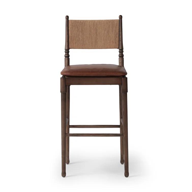 Fayth Bar and Counter Stool by Amber Lewis x Four Hands - Mahogany Leather / Bar
