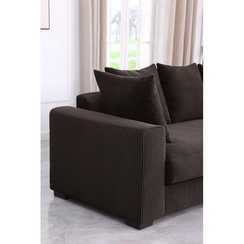 DEVION Furniture Naomi Corduroy Upholstered Sectional
