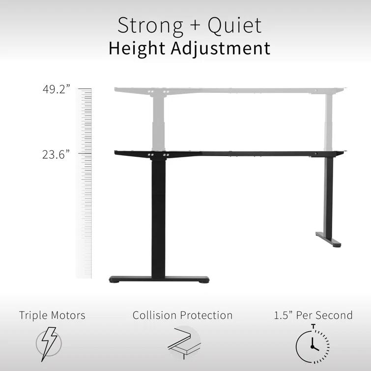 Vivo VIVO White Electric Motor Height Adjustable Corner 3 Leg Standing Desk Frame (Frame Only)