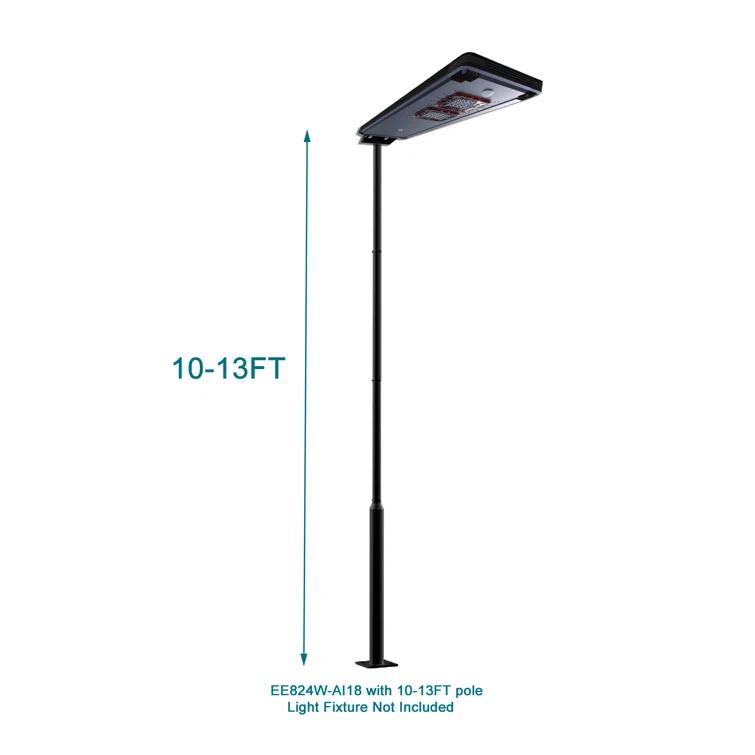 eLEDing 2.5 in - 3 in. up to 13 ft. Black Outdoor Universal Metal Light Post Pole w/ Metal Rebar Cage EE-PL4m