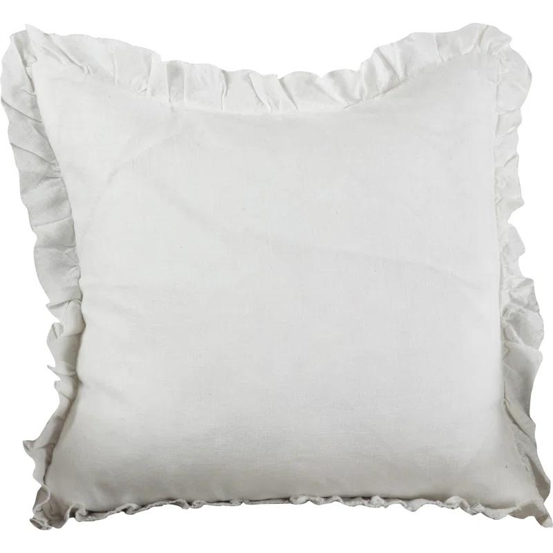 Leona Ruffled Linen Reversible Throw Pillow