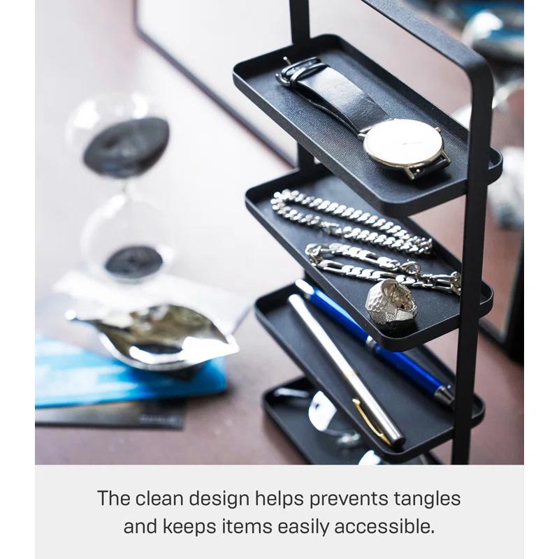 Tower Yamazaki Home 4-Tier Accessory Tray, Jewelry Holder & Storage Organizer, Steel, Handle