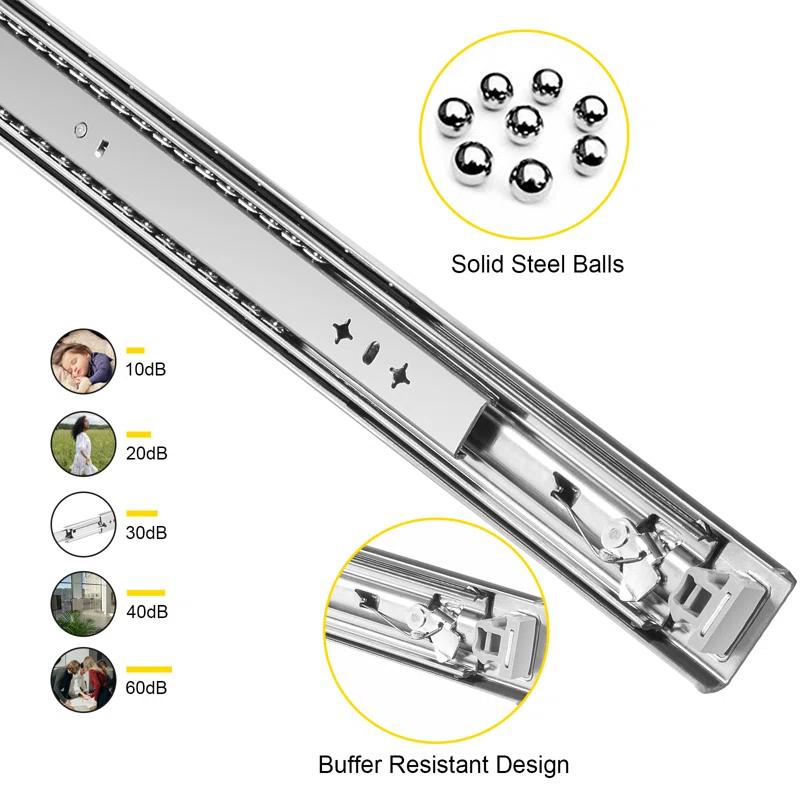 VEVOR Full Extension 2.1'' Side Mount Metal Drawer Slide (Set of 2)