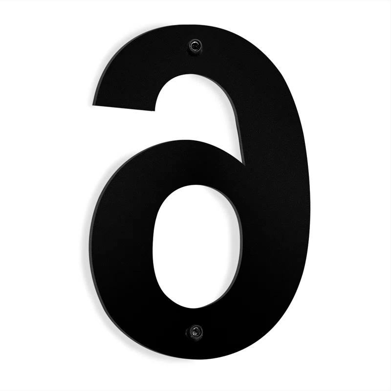 Barton Barton 6-Inch Floating Mount Steel House Number for Address Sign (Black)