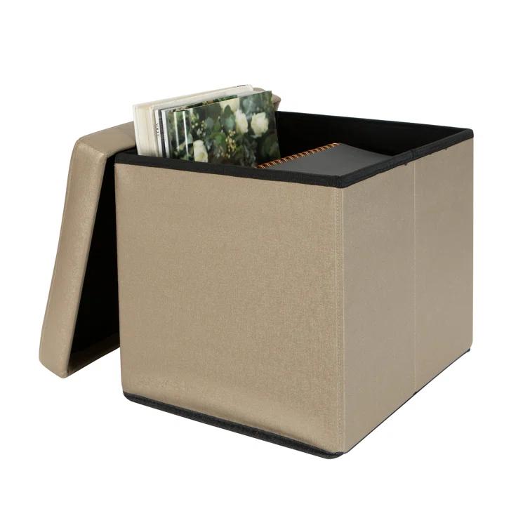 Simplify Luxora Faux Leather Ottoman