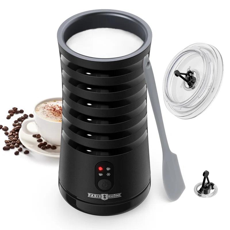 Paris-Rhône Milk Frother, Paris Rhône Milk Frother And Steamer For Hot And Cold Foam, 4-in-1 Electric Milk Frother For Coffee, Quiet Milk Steamer With Auto Shut Off, Milk Warmer For Latte, Cappuccino, Macchiato